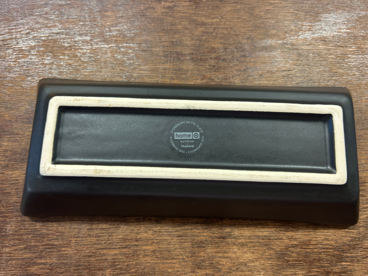 Home Black Rectangle Bowl, 8"
