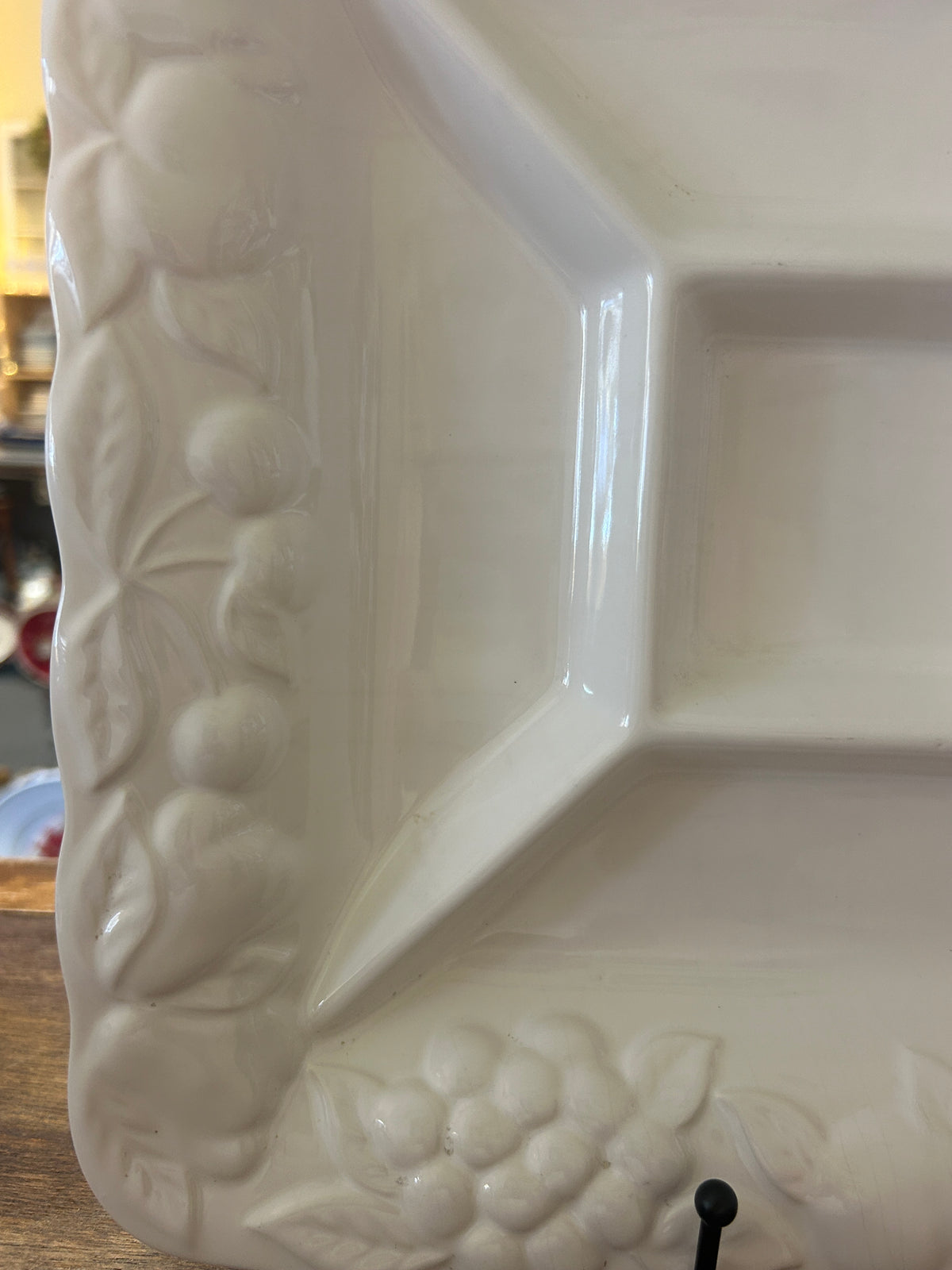 Ceramica White 5 Section Platter Portugal, 12 1/2"