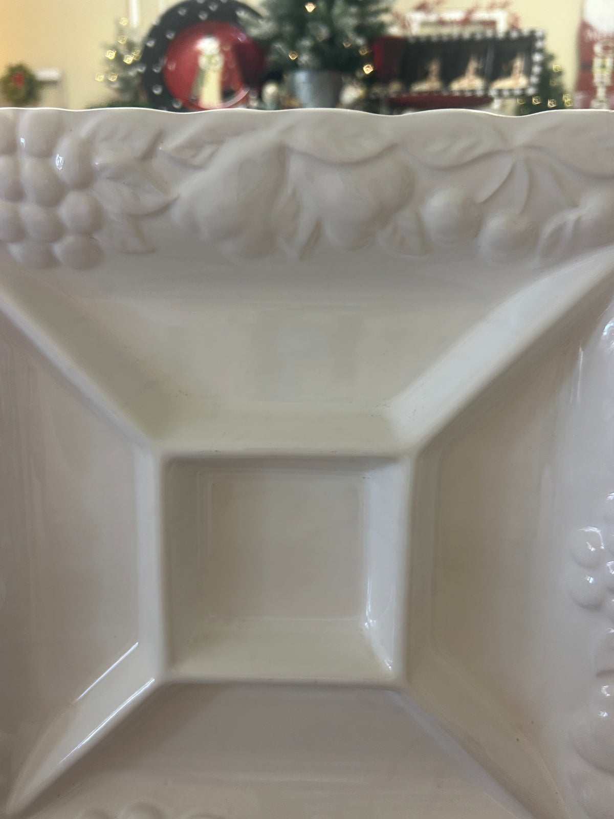 Ceramica White 5 Section Platter Portugal, 12 1/2"