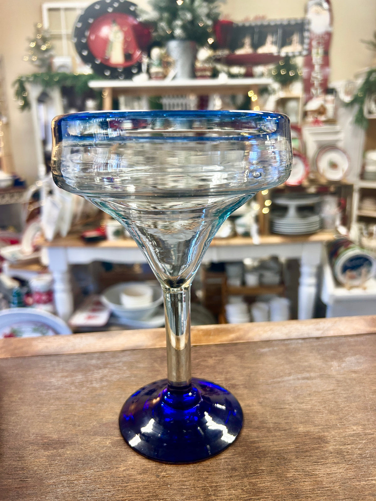Blue Pier 1 Cobalt Handblown Margarita, 8"