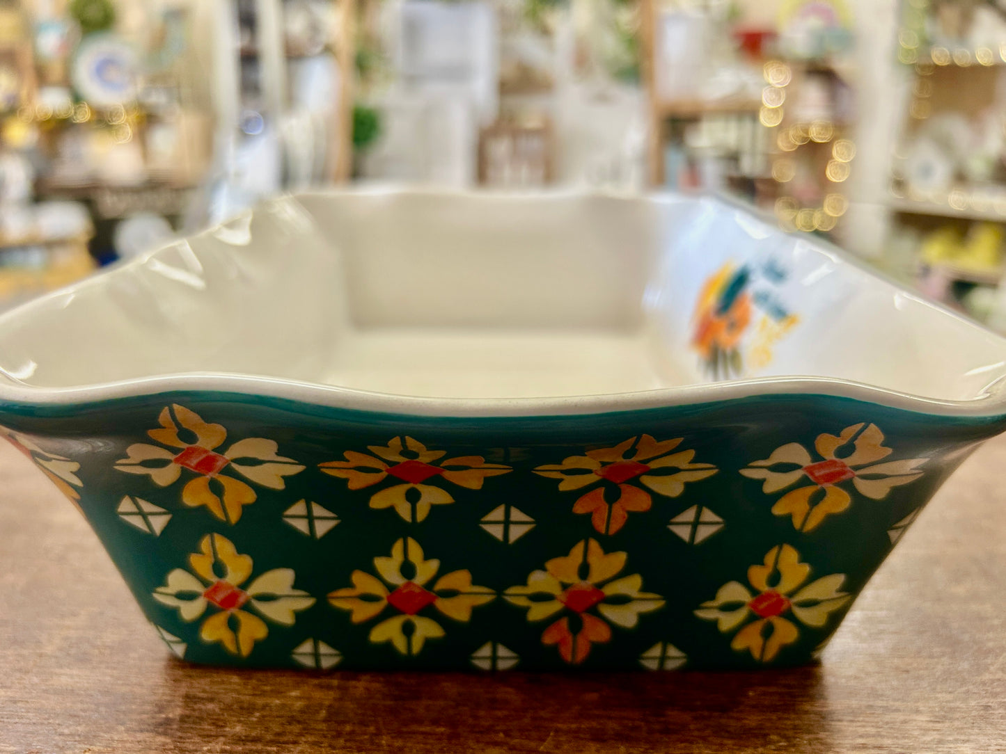 Multicolor Pioneer Woman Floral Scalloped Baker, 11"