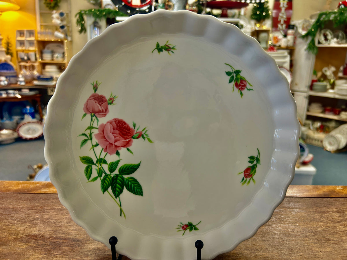 Pink & White Christineholm Rose Tart Pan, 9 1/2"