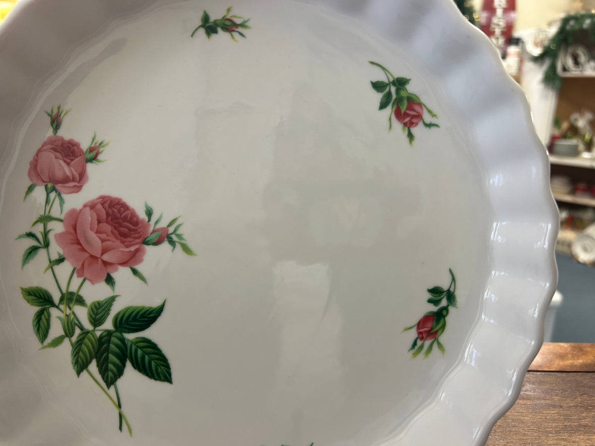 Pink & White Christineholm Rose Tart Pan, 9 1/2"