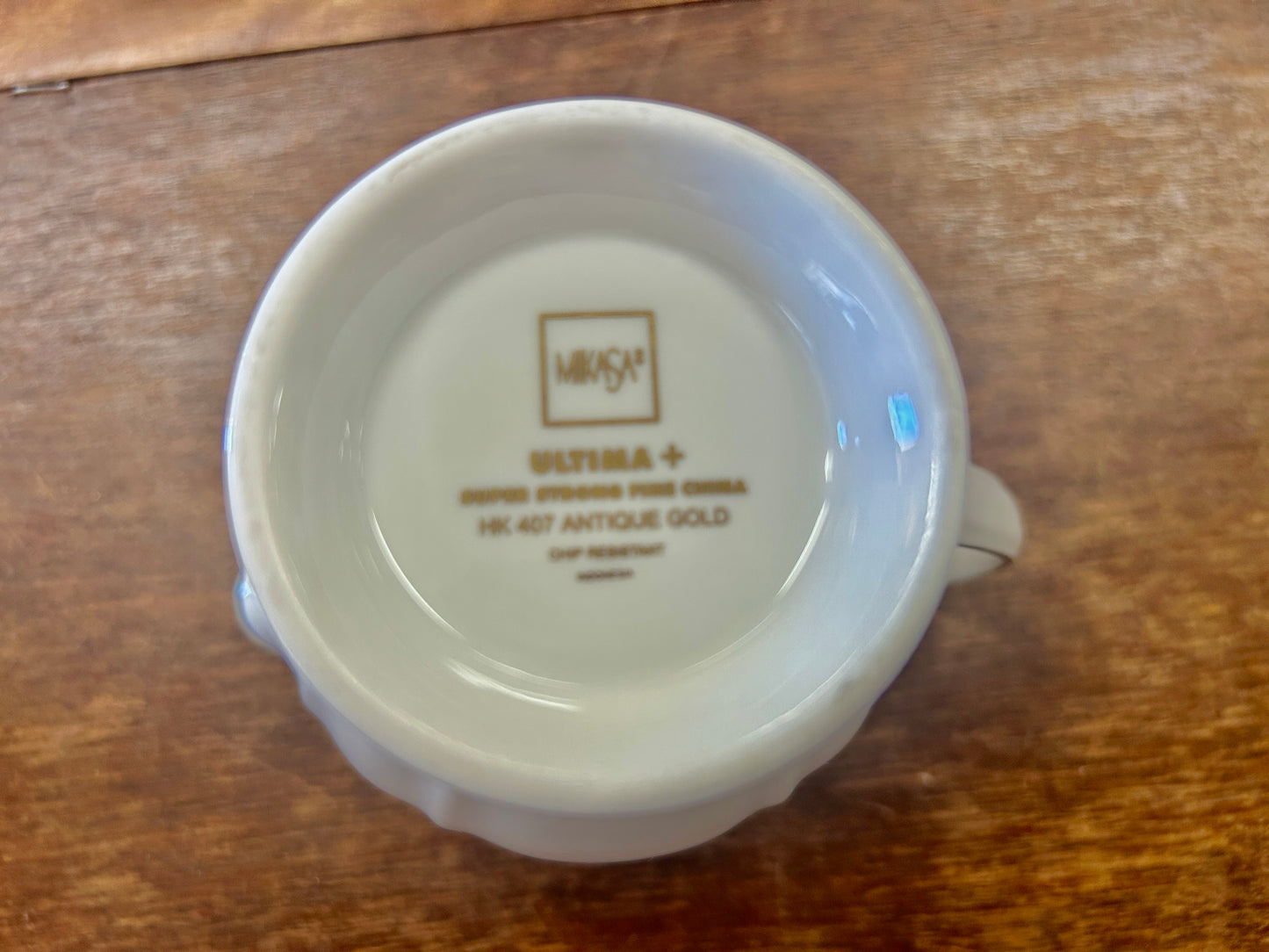 White Mikasa Antique Gold Sugar & Creamer
