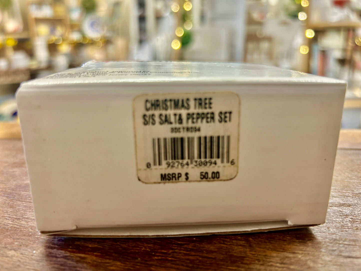 Red Green White Spode NEW Christmas S & P England, 2 3/4"