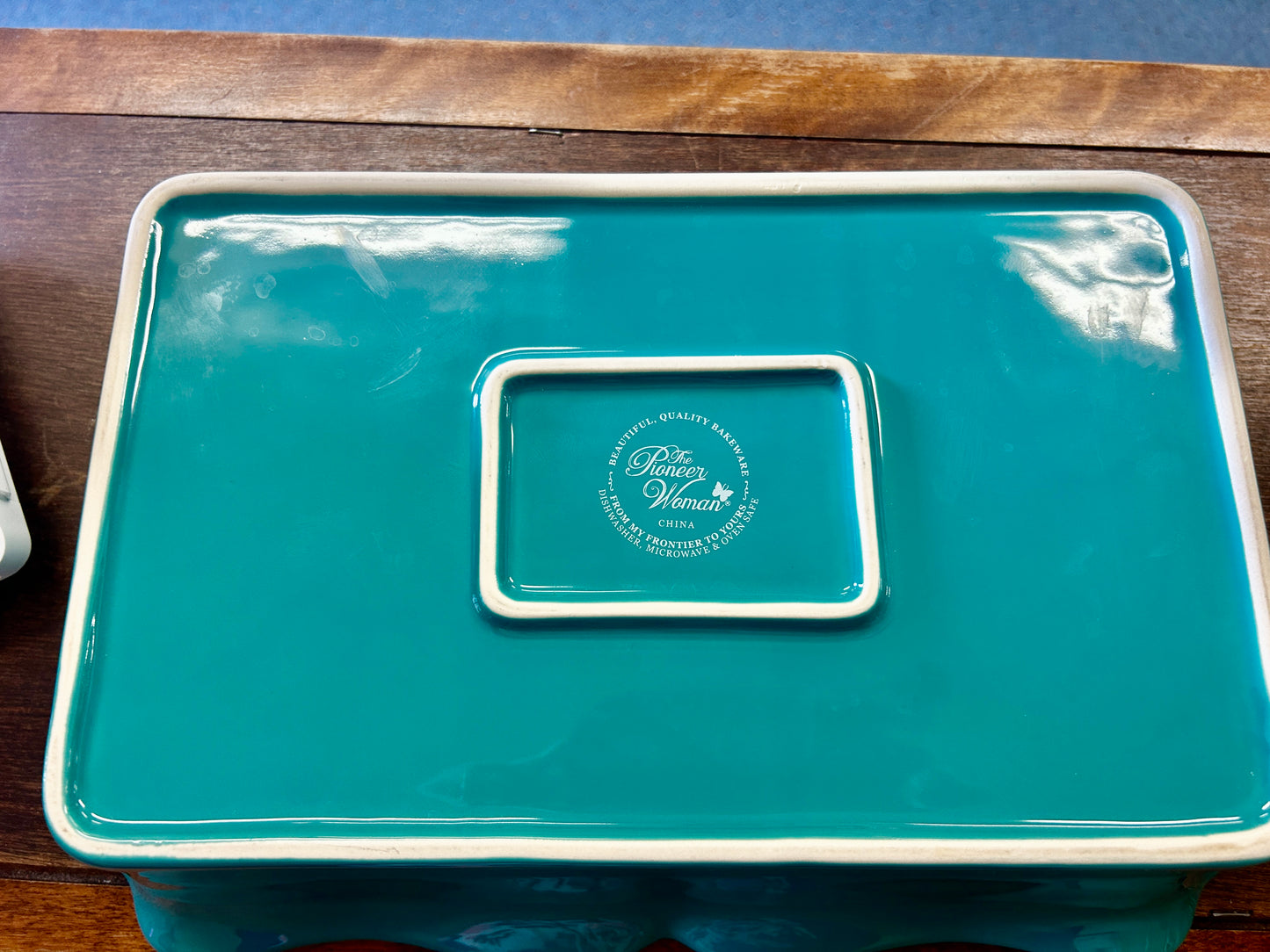 Teal Pioneer Woman Teal Rectangle Baker, 12"