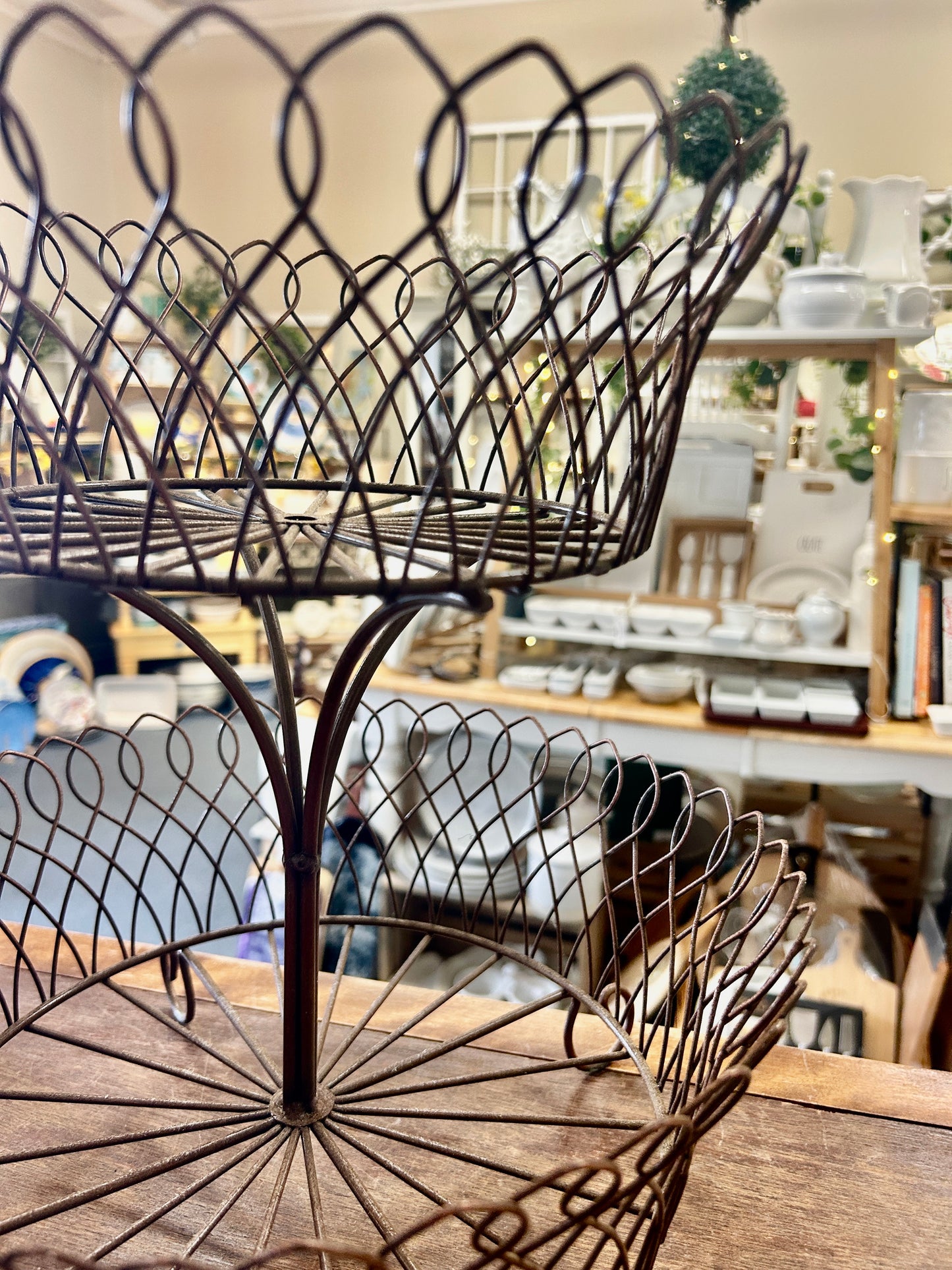 Copper 2 Tier Metal Stand, 13"
