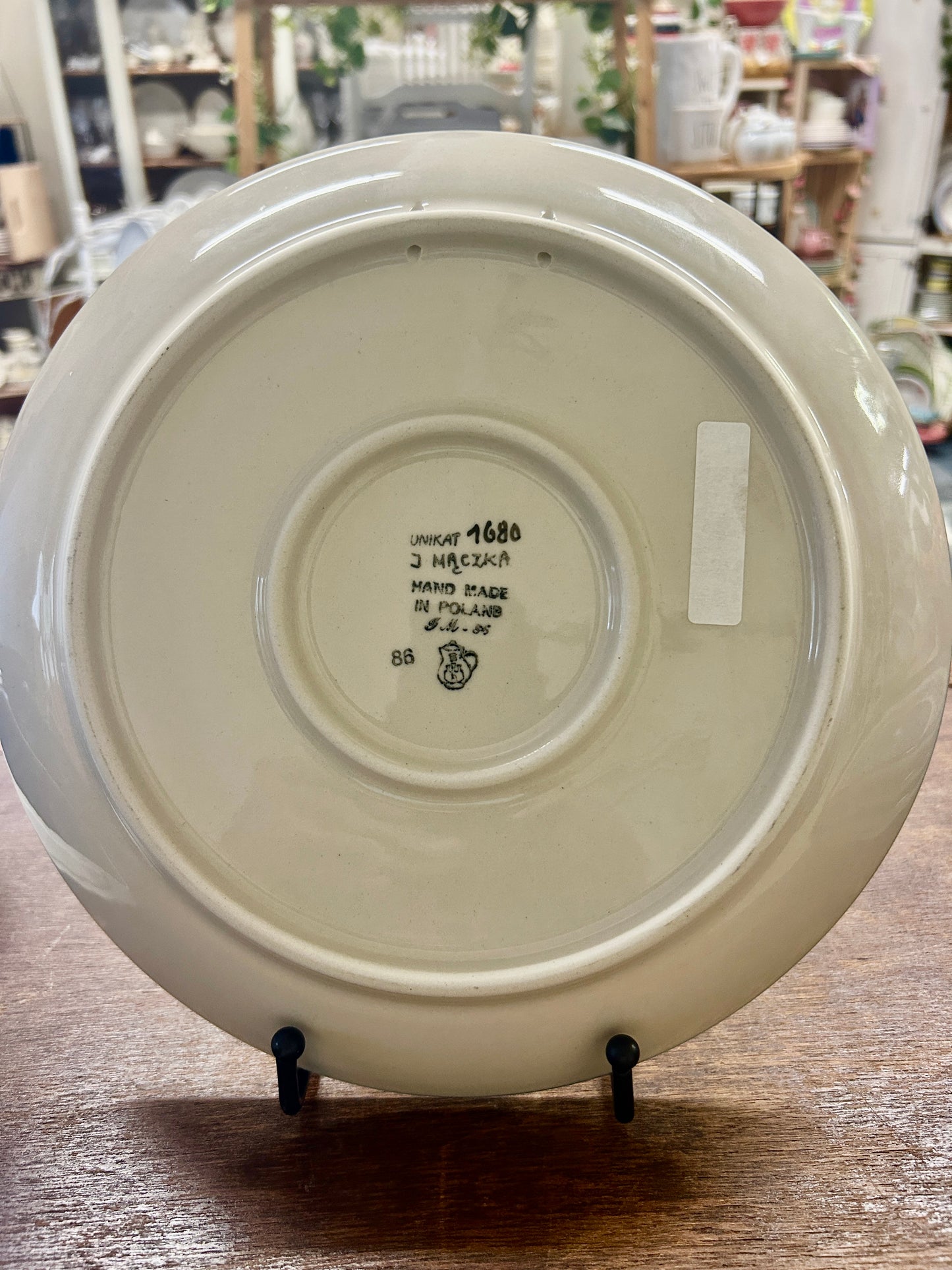 Blue & Green UNIKAT Polish Pottery Dinner Plate, 10 1/2"