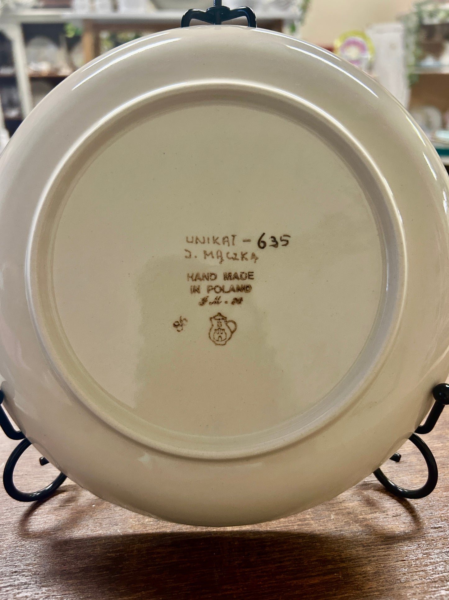 Blue & Green UNIKAT Polish Pottery Plate, 8"