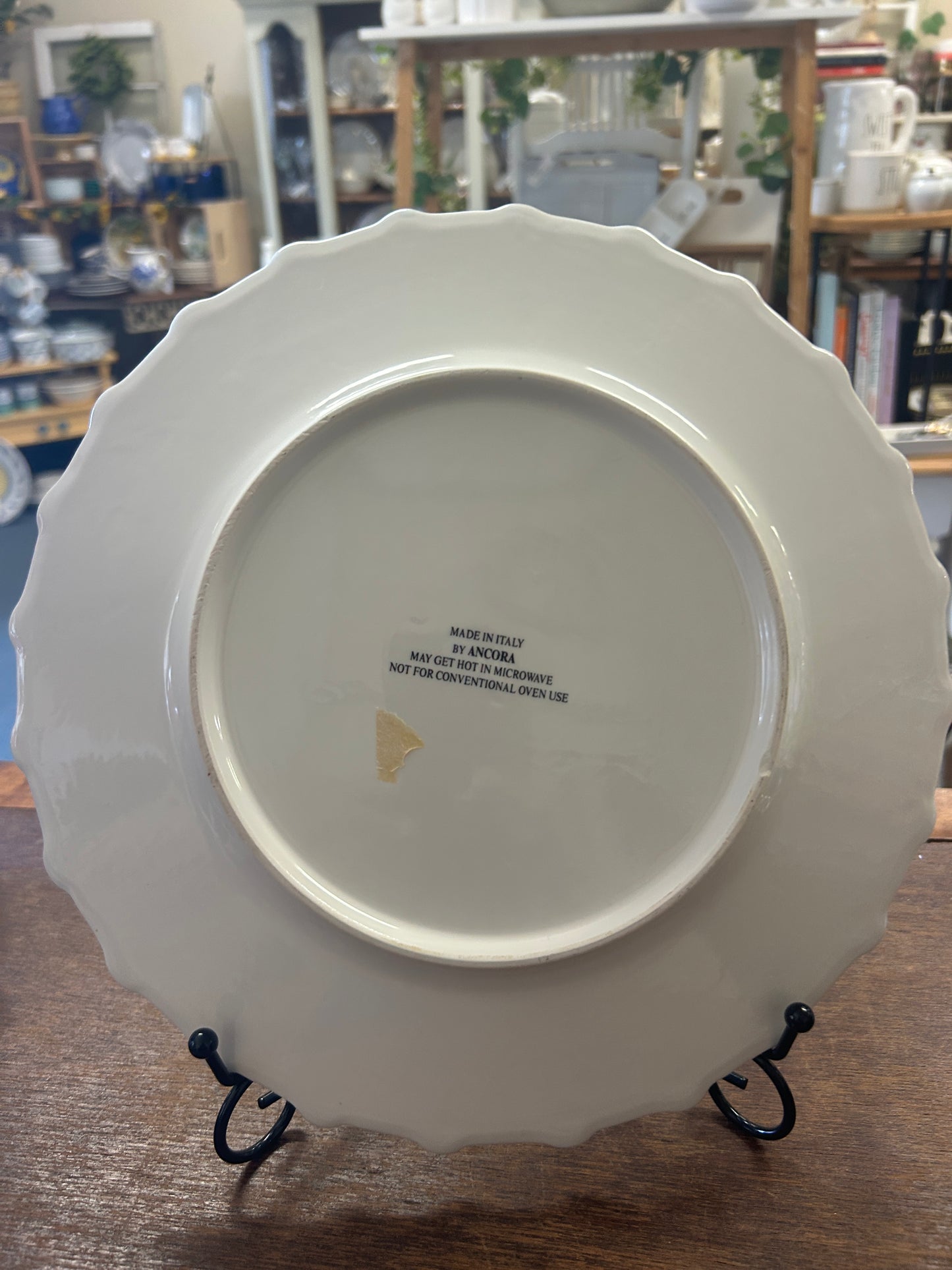 Blue Ancora Aqua Plate Italy, 11"