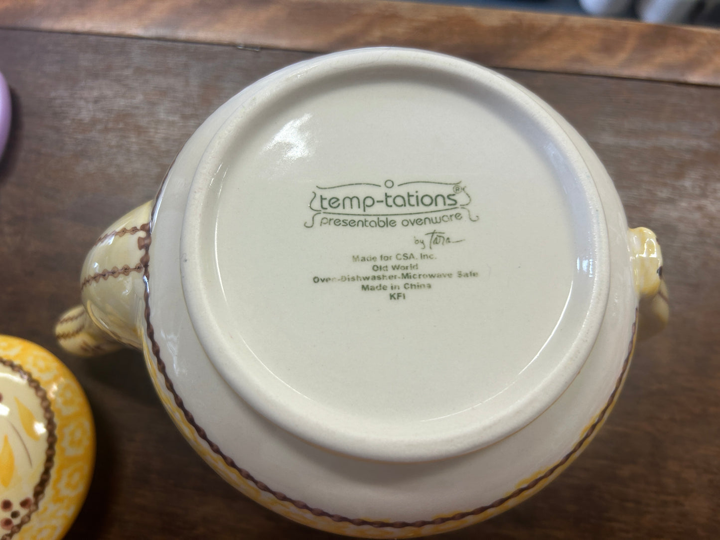 Yellow Temptations Old World Tea Pot, 7"