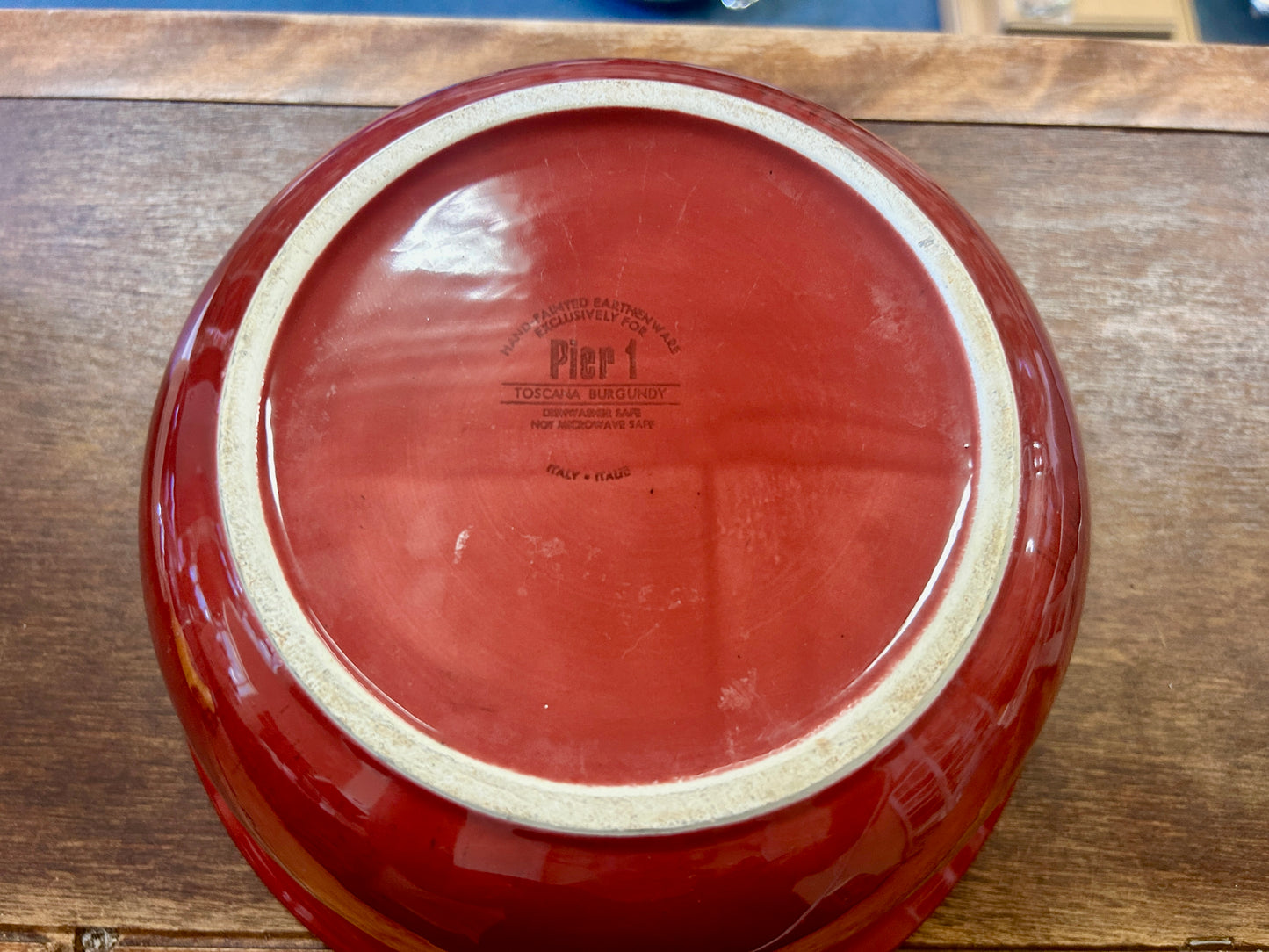 Cranberry Pier One Toscana Burgundy Bowl, 10"