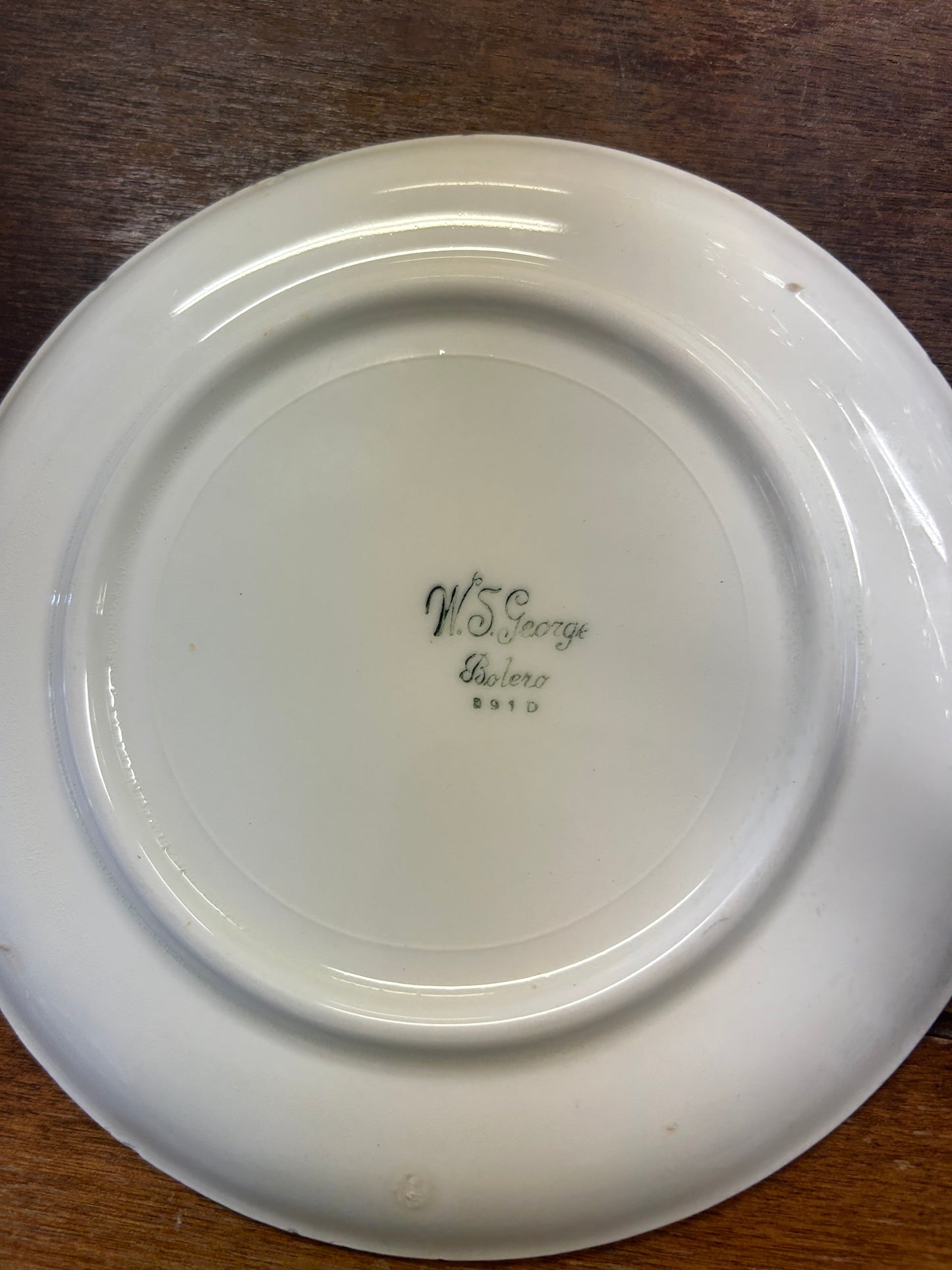 Pink & White W S George Peach Blossom Bolero Plate, 7 1/4"