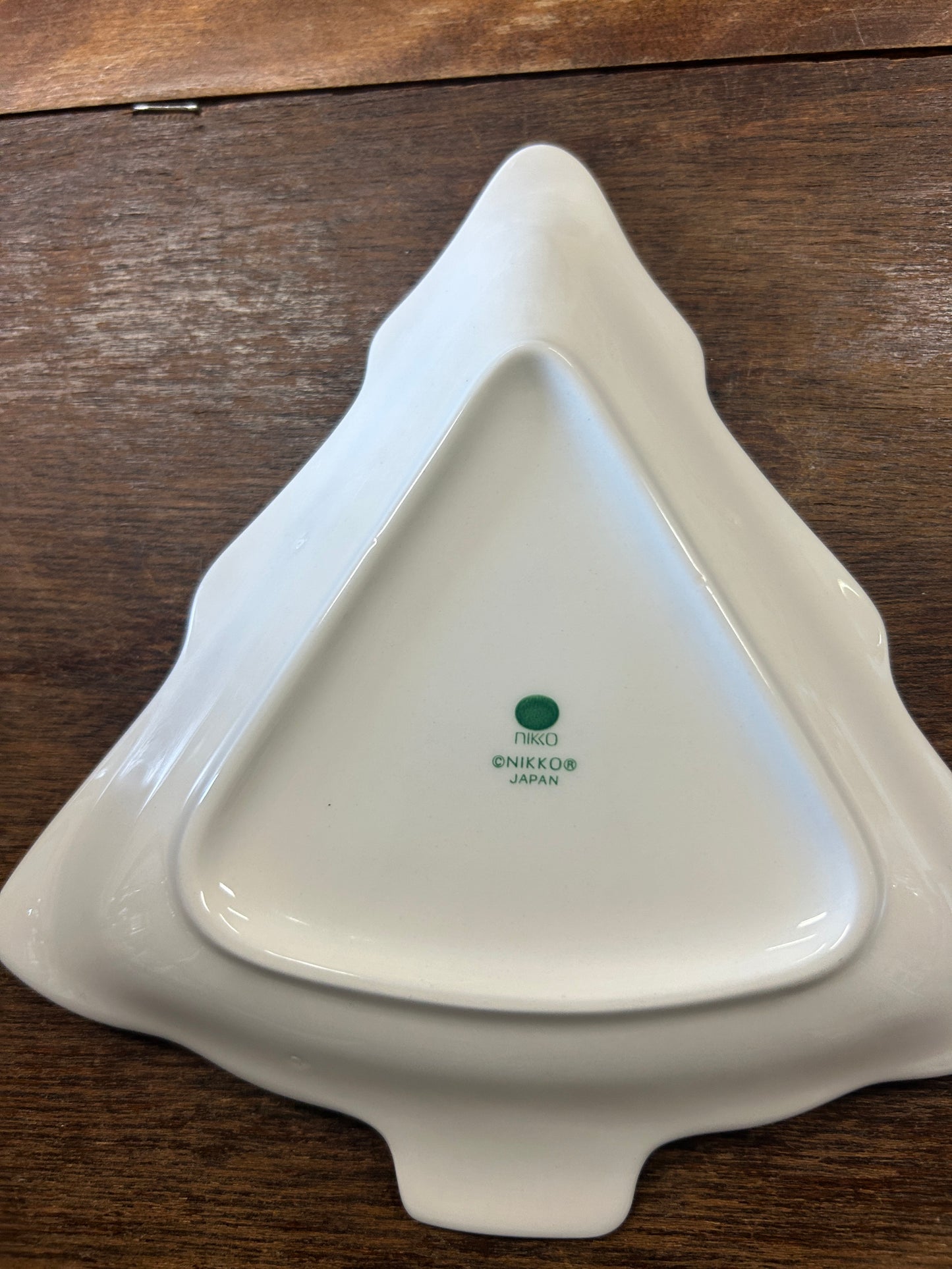 Red Green White Nikko Christmas Tree Plate Japan, 6 1/2"