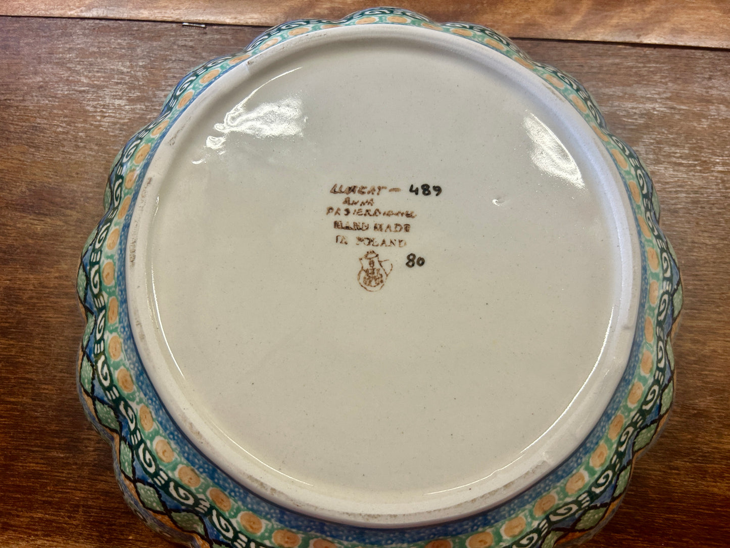 Multicolor UNIKAT Polish Pottery Serving Bowl, 10 1/2"