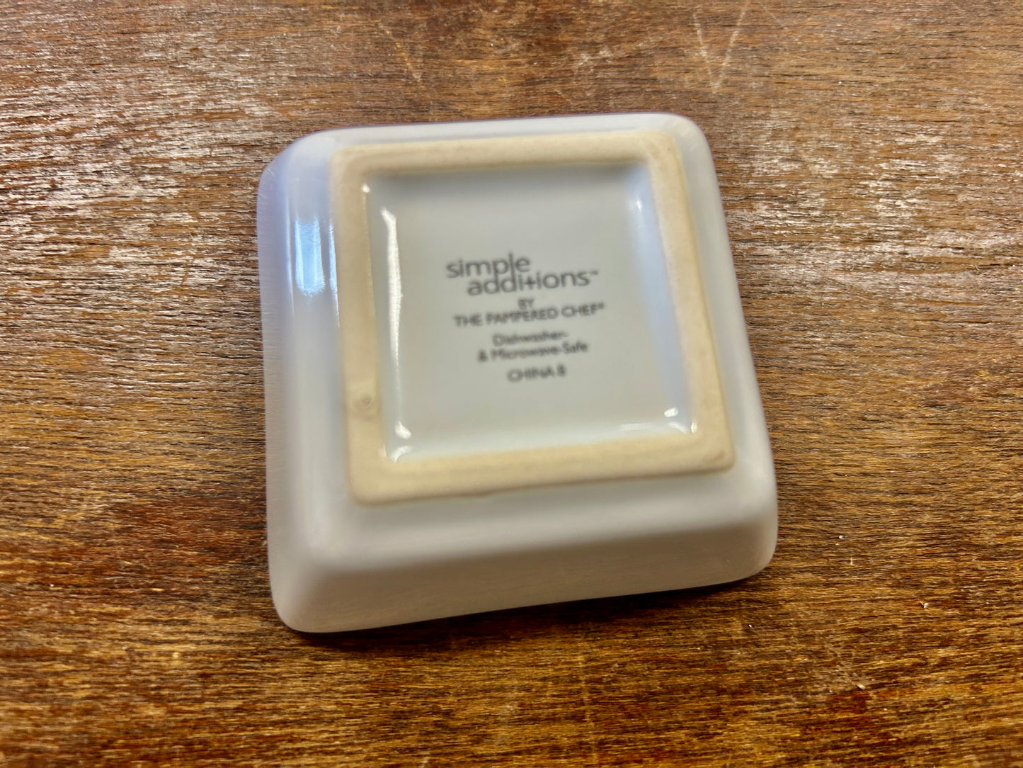 Pampered Chef White Square Bowl, 2 1/2"