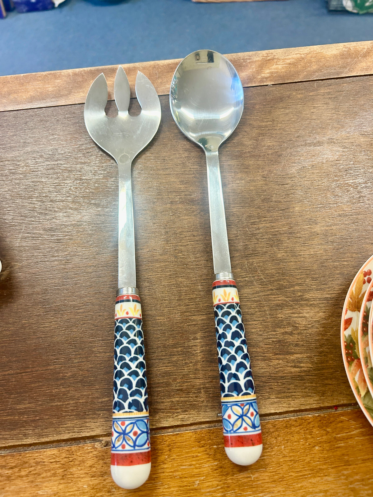 Multicolor Williams Sonoma Sicily Salad Servers 2, 12"