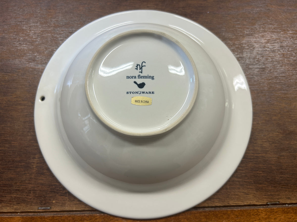 White Nora Fleming Dots Stoneware Bowl, 9 1/4"