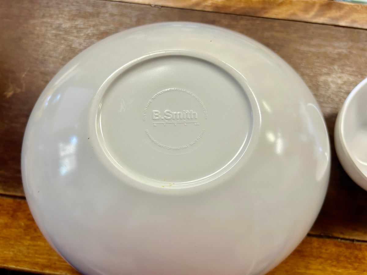 White B Smith Melamine Chip & Dip, 11 1/4"