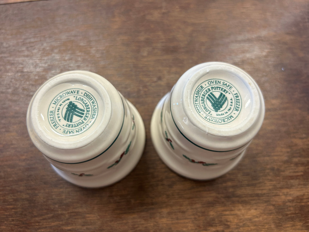Longaberger Holly Votive Holder Set of 2