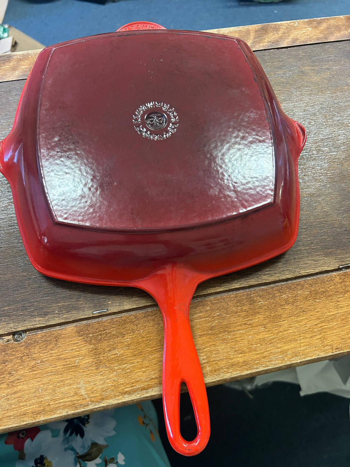 Le Creuset Red Grill Pan, 10 1/2"