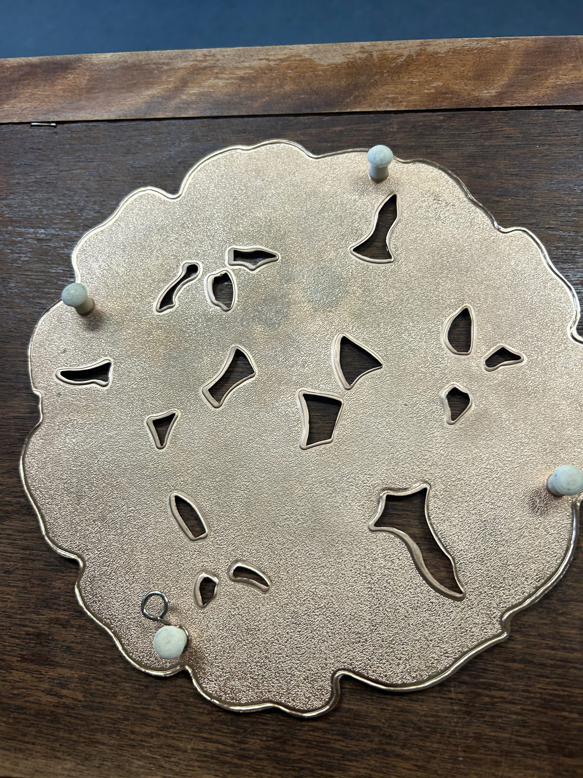 Gold Poinsettia Trivet, 8 1/2"