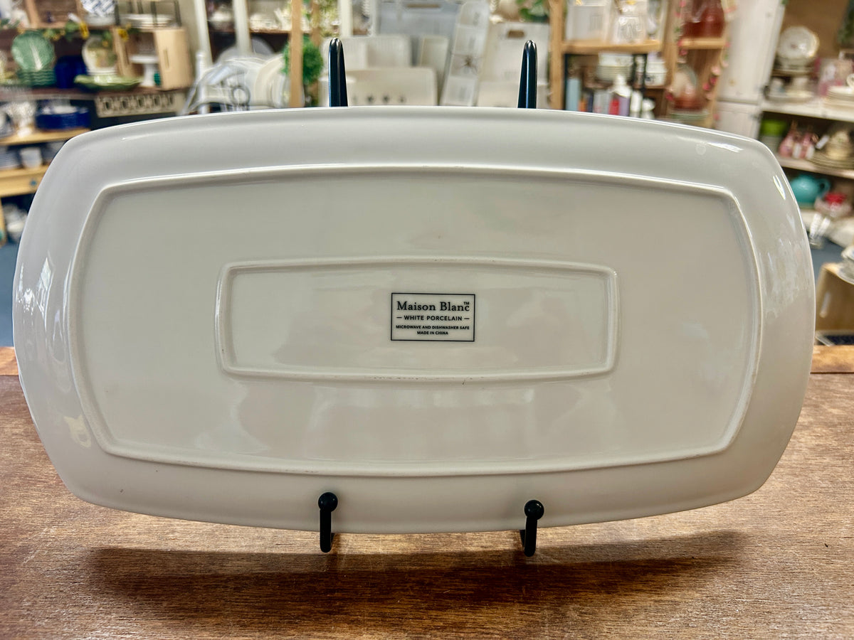 Maison Blanc White Rectangle Platter, 14"