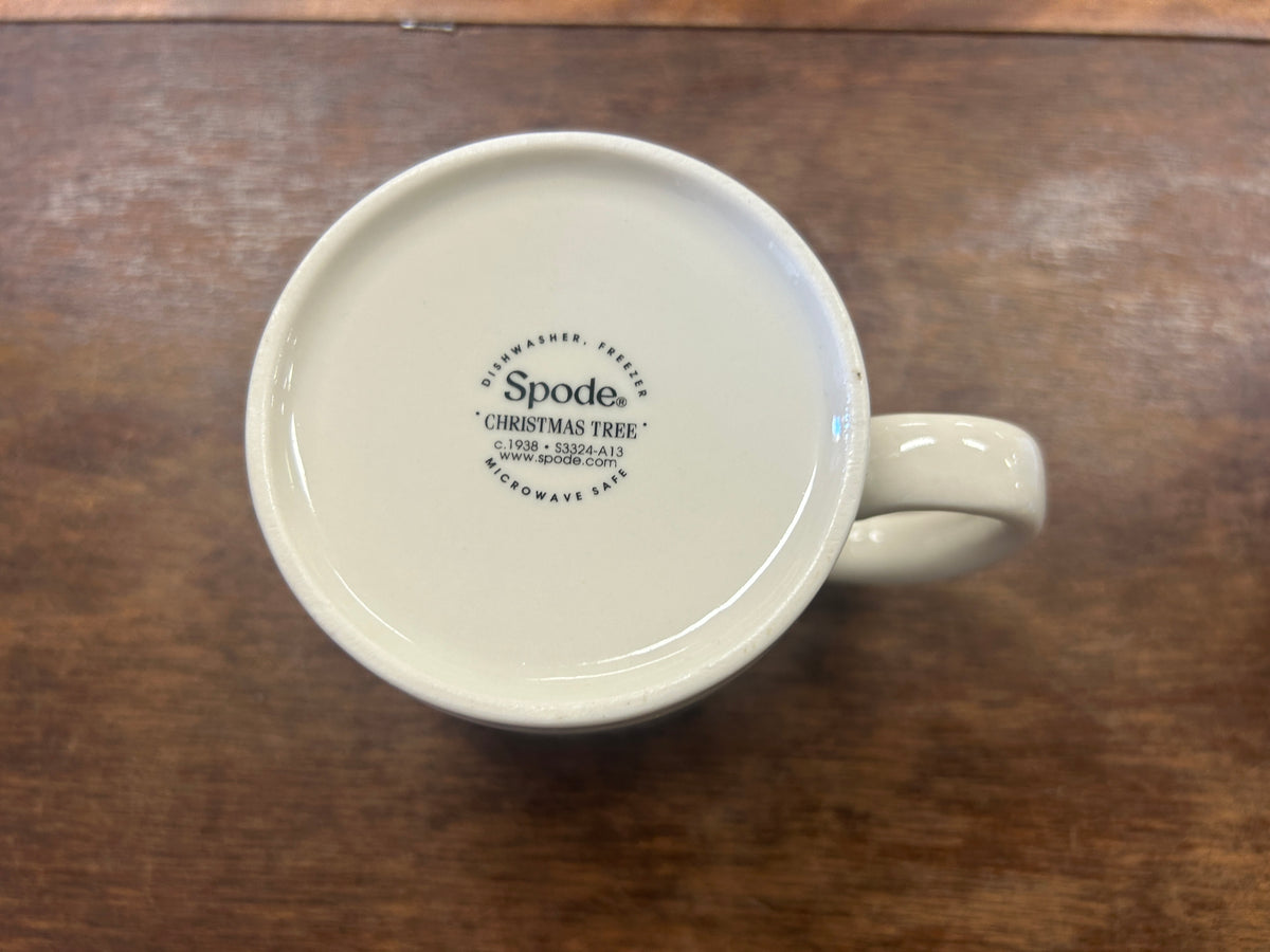Red Green White Spode Christmas Tree Mug, 3 1/4"
