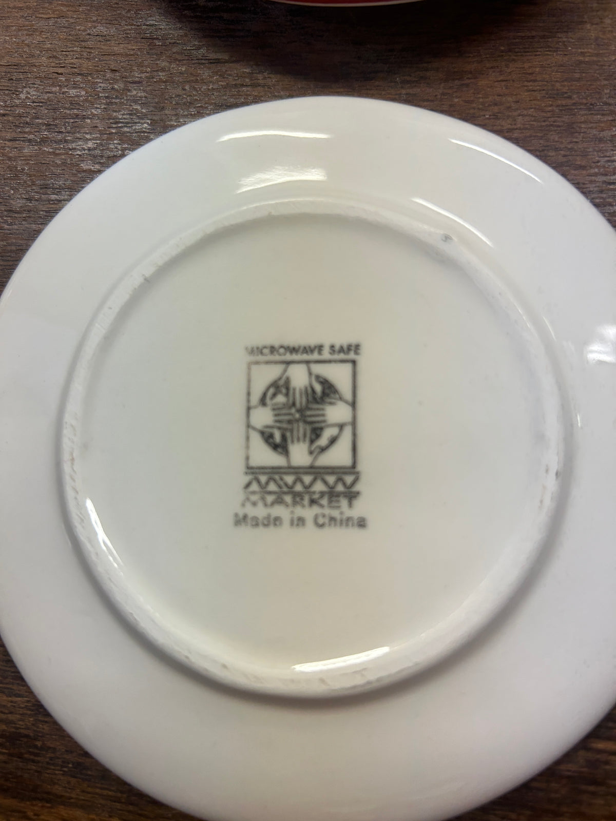 Red Green White MWW Market Mini Christmas Plates 4 pcs, 4 1/2"