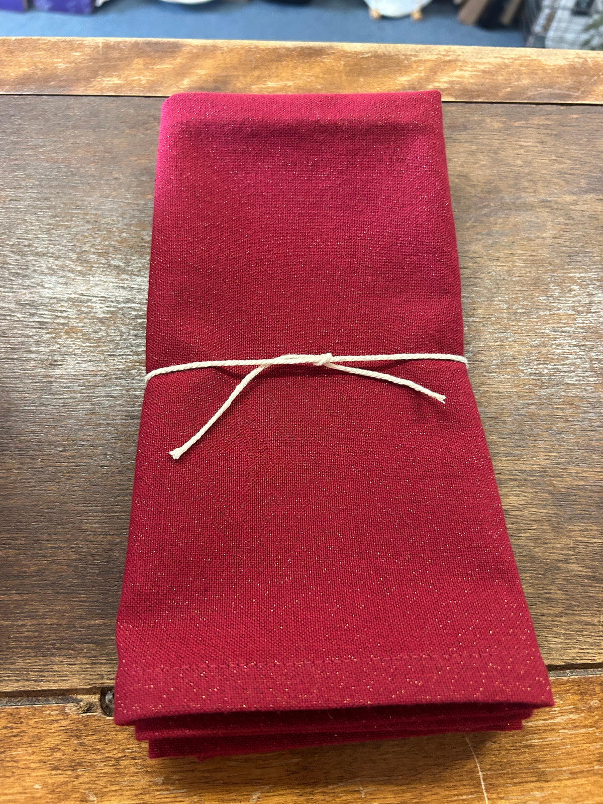 Red Pampered Chef Red Sparkle Napkins 2 pcs
