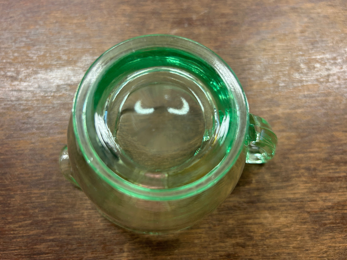 Green Fostoria Uranium Creamer, 3"