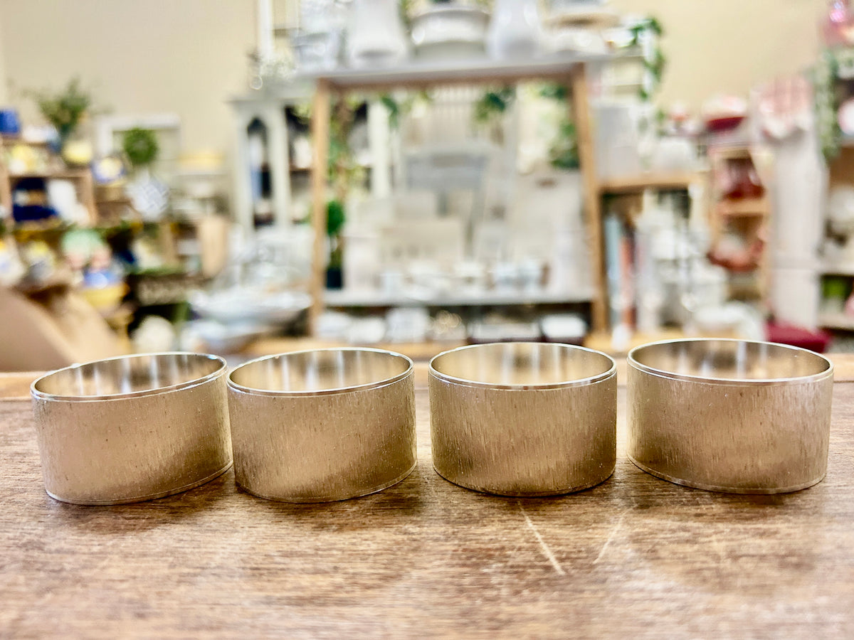 Silver Napkin Rings 4 pcs, 1 3/4"