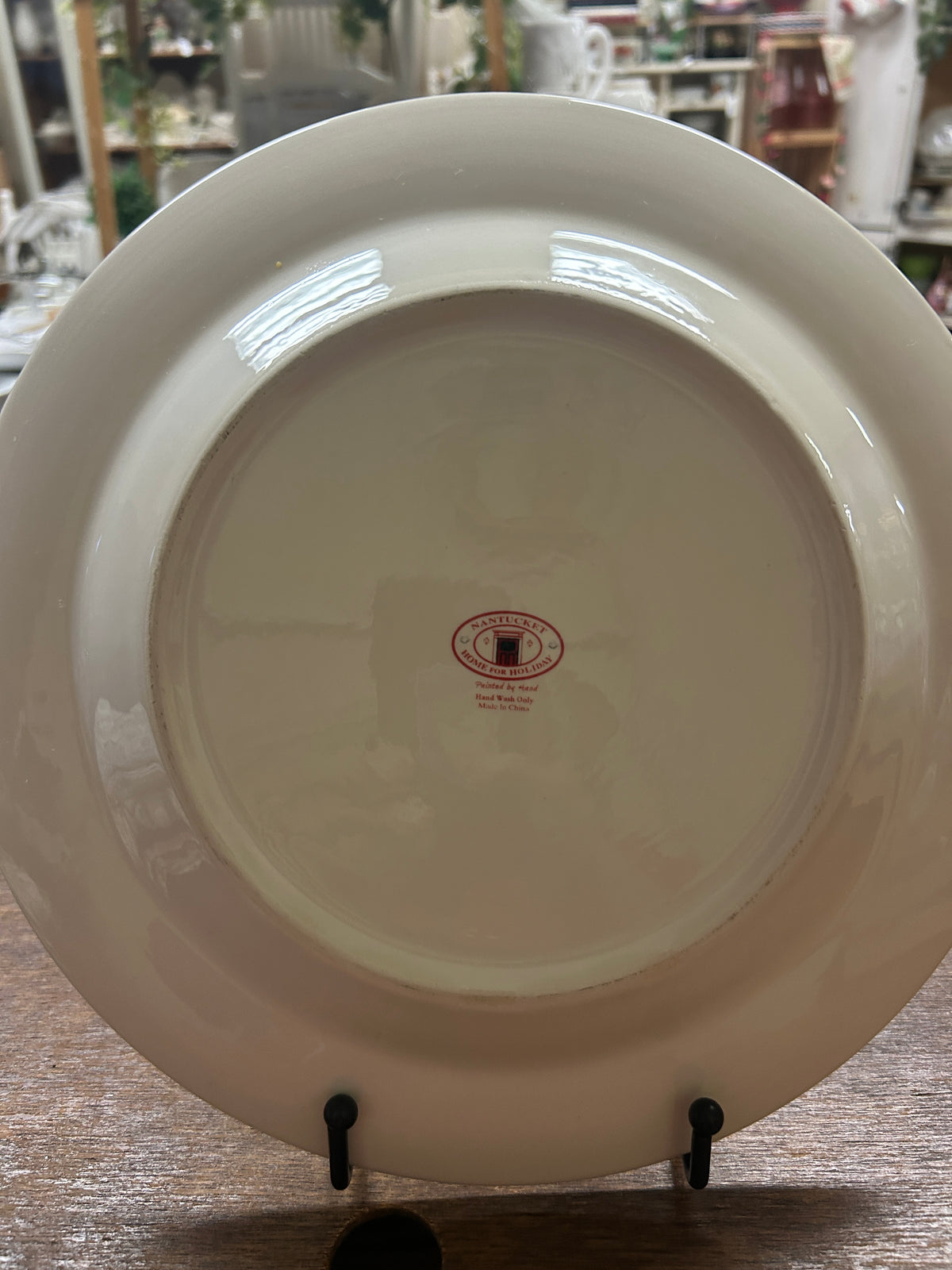Red Green White Nantucket Home Christmas Snowman Scottie Plate, 10 1/4"