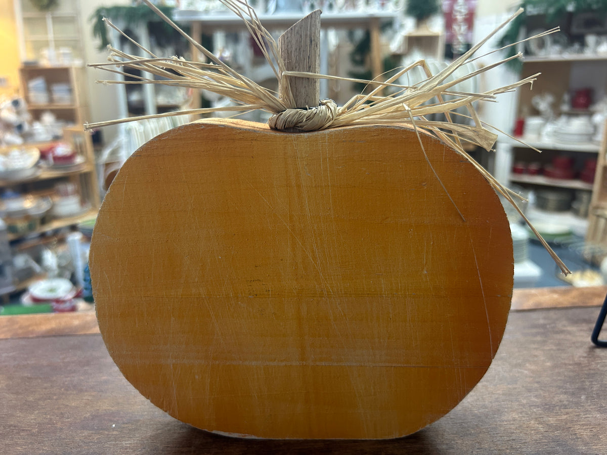 Orange Welcome Pumpkin Wooden, 8"