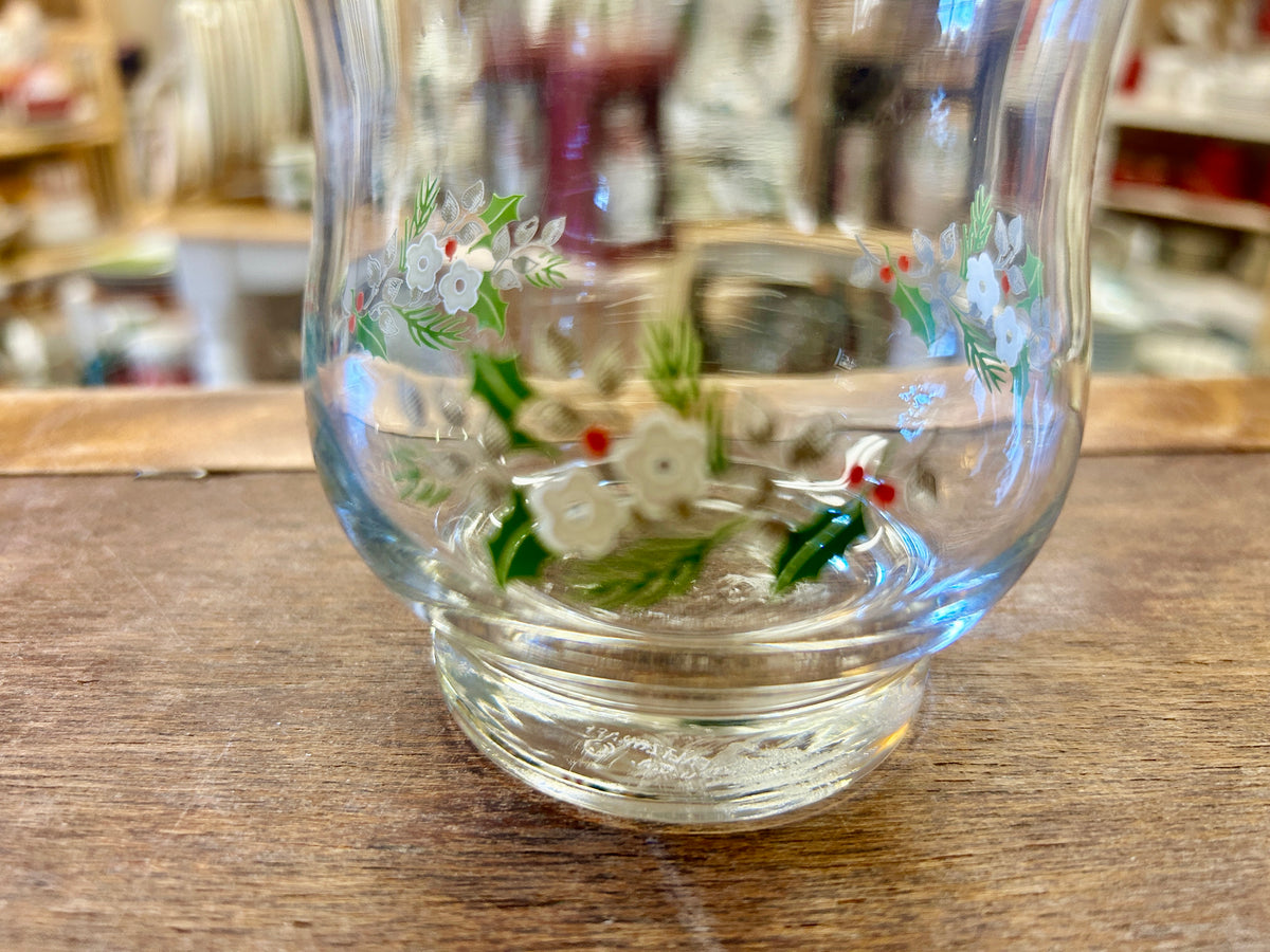Red Green White Pfaltzgraff Christmas Heirloom Glass, 3 1/2"