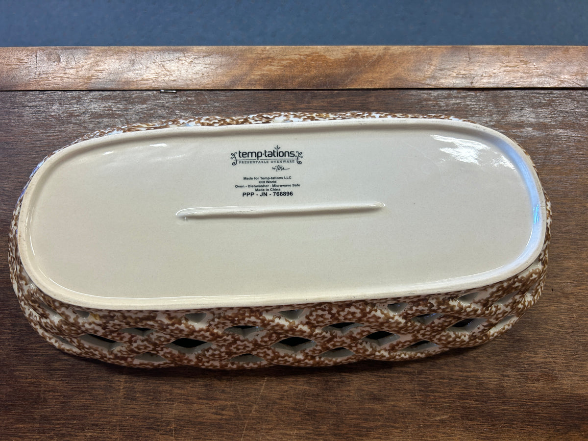 Brown Temptations Old World Basket Bowl, 14 1/2"