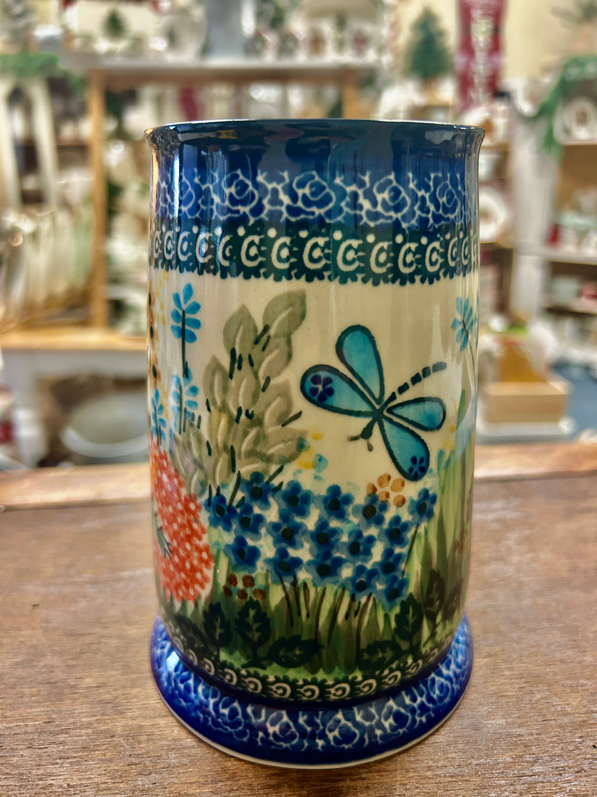 Multicolor UNIKAT Polish Pottery Beer Mug Stein, 6 1/4"