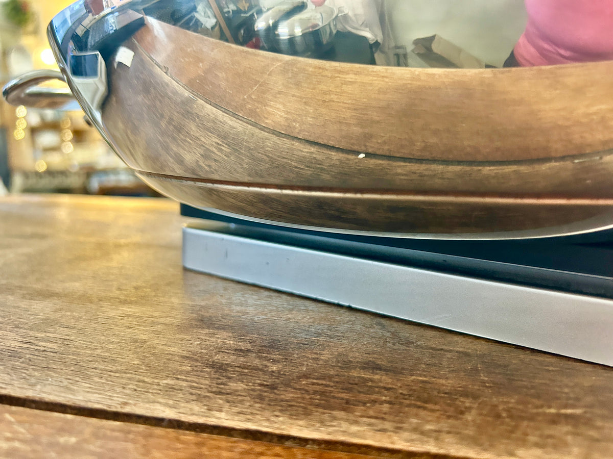 Silver All Clad Copper Core 13" Skillet w/ Lid, 13"