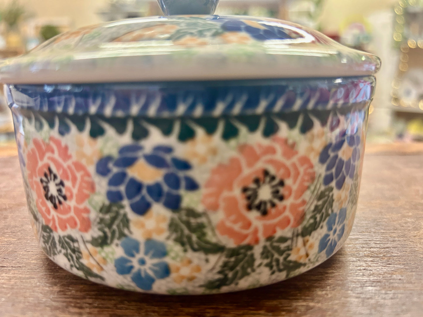 Multicolor UNIKAT Polish Pottery Canister, 5"
