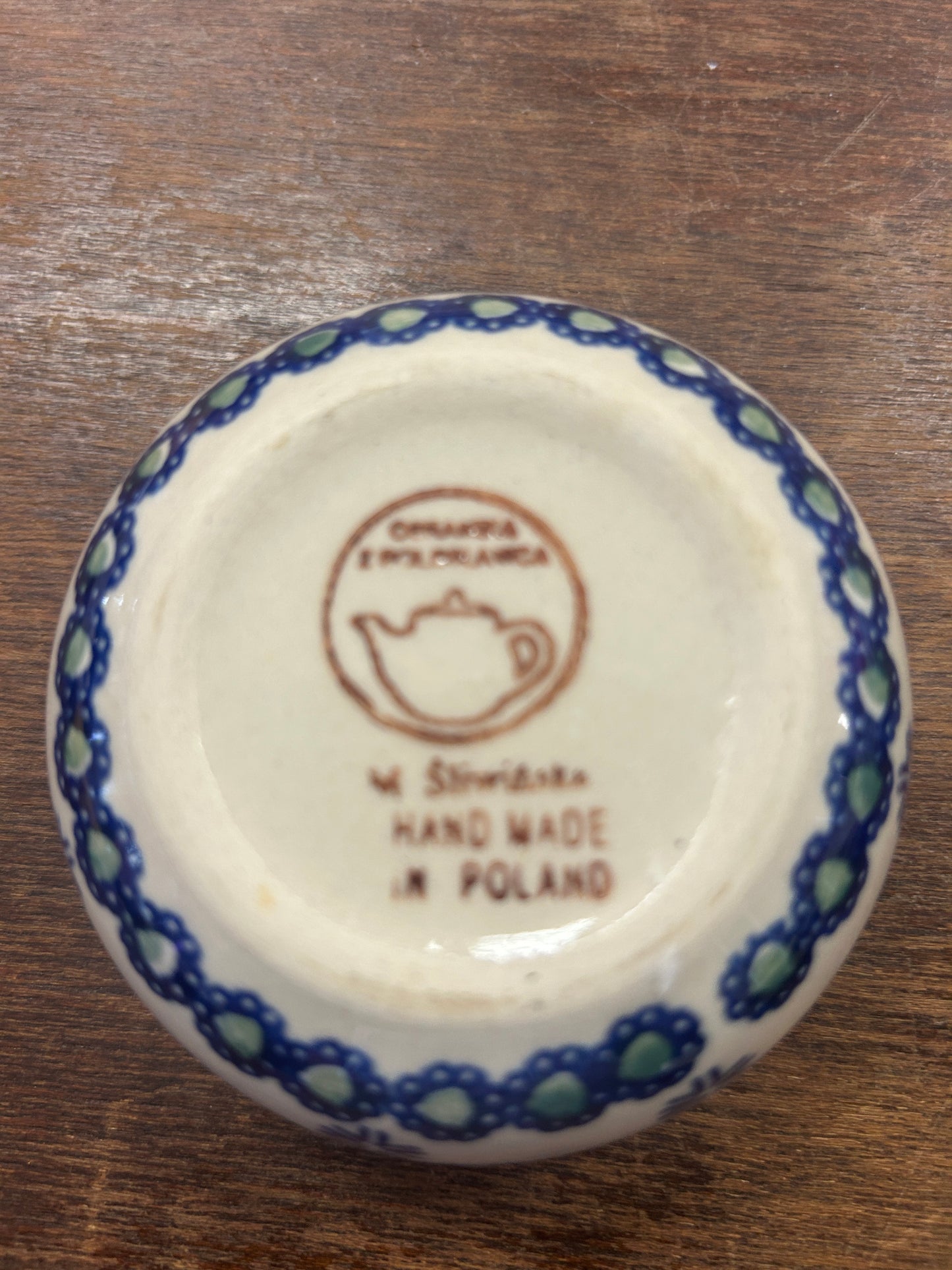 Blue & Green Manufaktura Small Polish Pottery Bowl, 3 3/4"