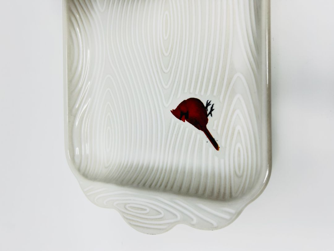 White Temptations Woodland Cardinal Mug & Platter 2 pcs, 18 ounces