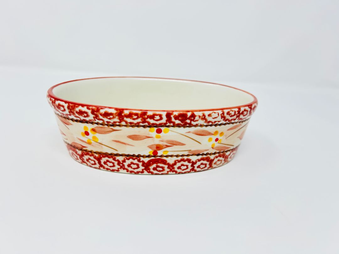 Cranberry Temptations Old World Oval Baker w/ Rack 3 pcs, 6 3/4"
