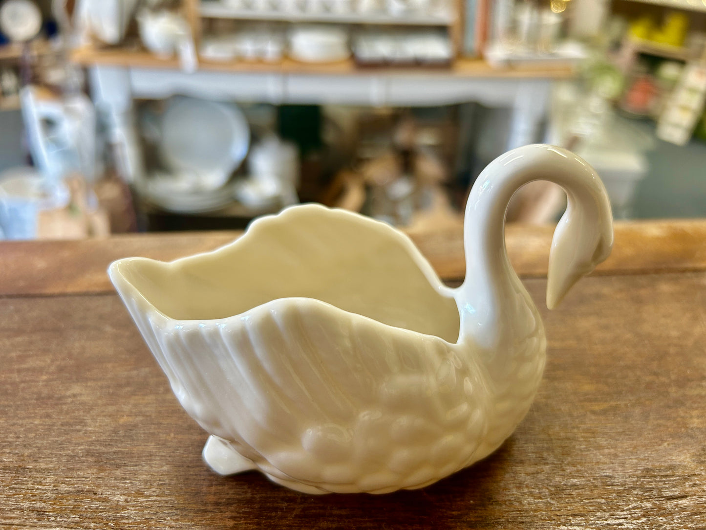White Lenox Swan Dish, 4 1/2"