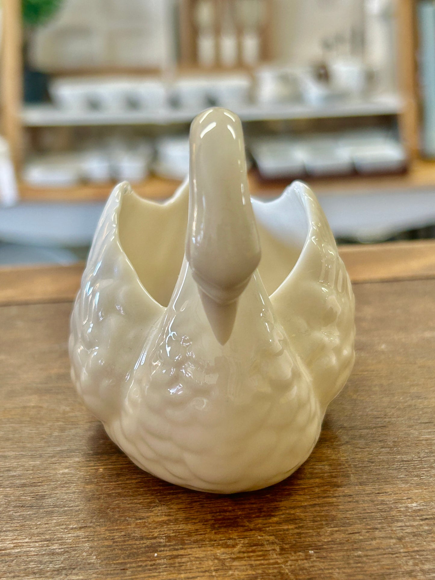 White Lenox Swan Dish, 4 1/2"