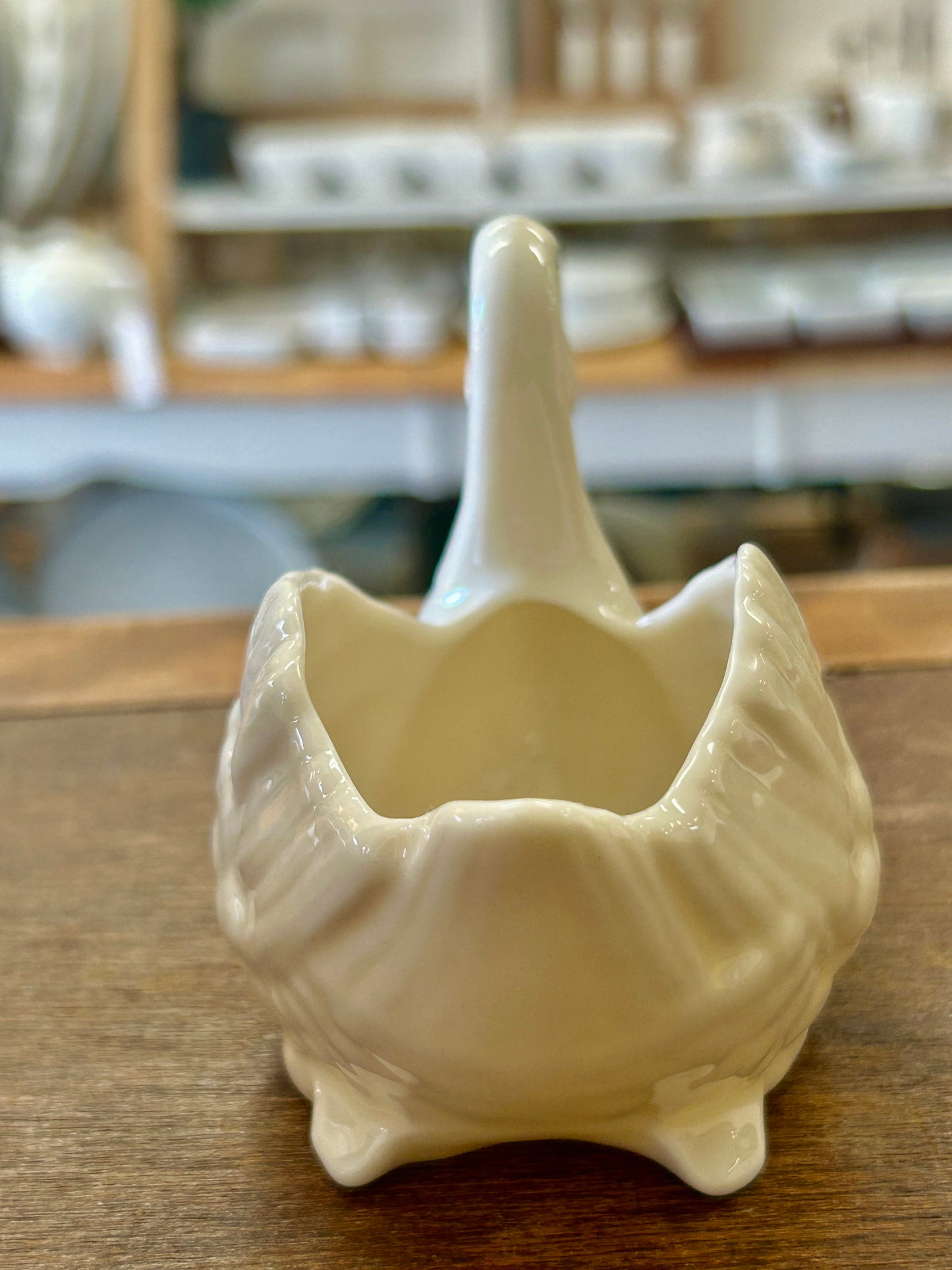 White Lenox Swan Dish, 4 1/2"