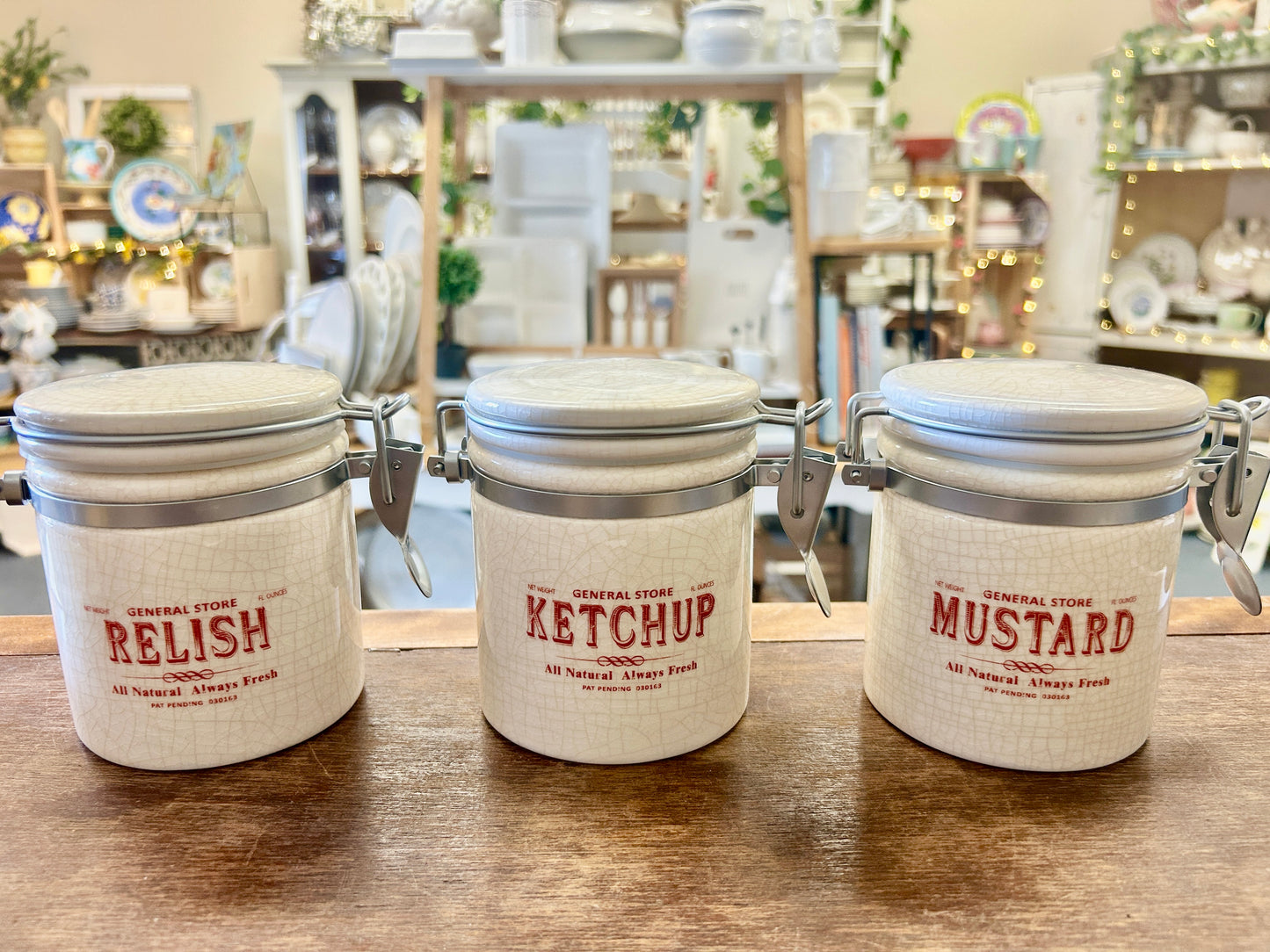 White Pottery Barn RARE Condiment Canisters 3, 4 1/2"