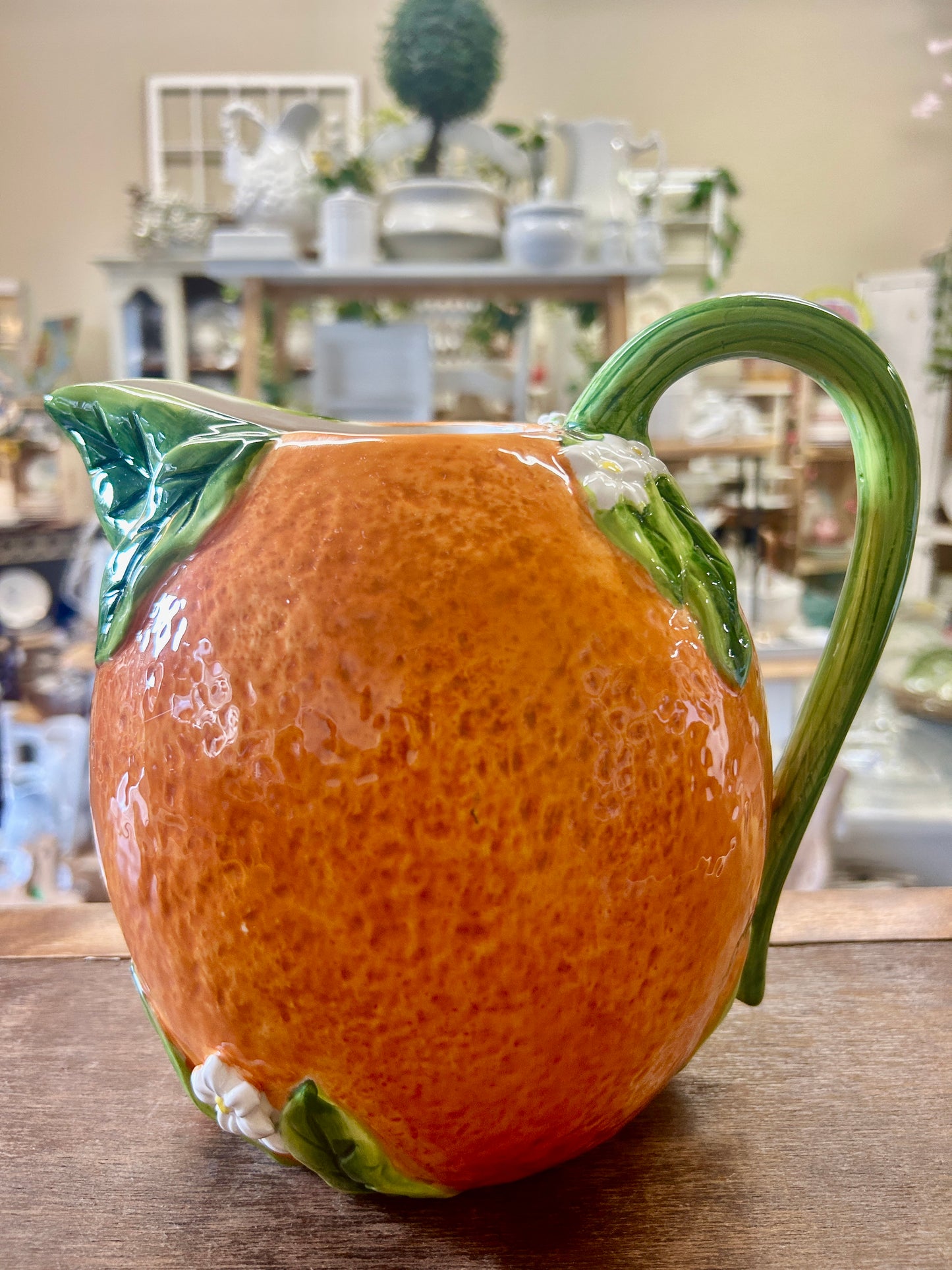 Martha Stewart Orange Pitcher, 8 1/2"