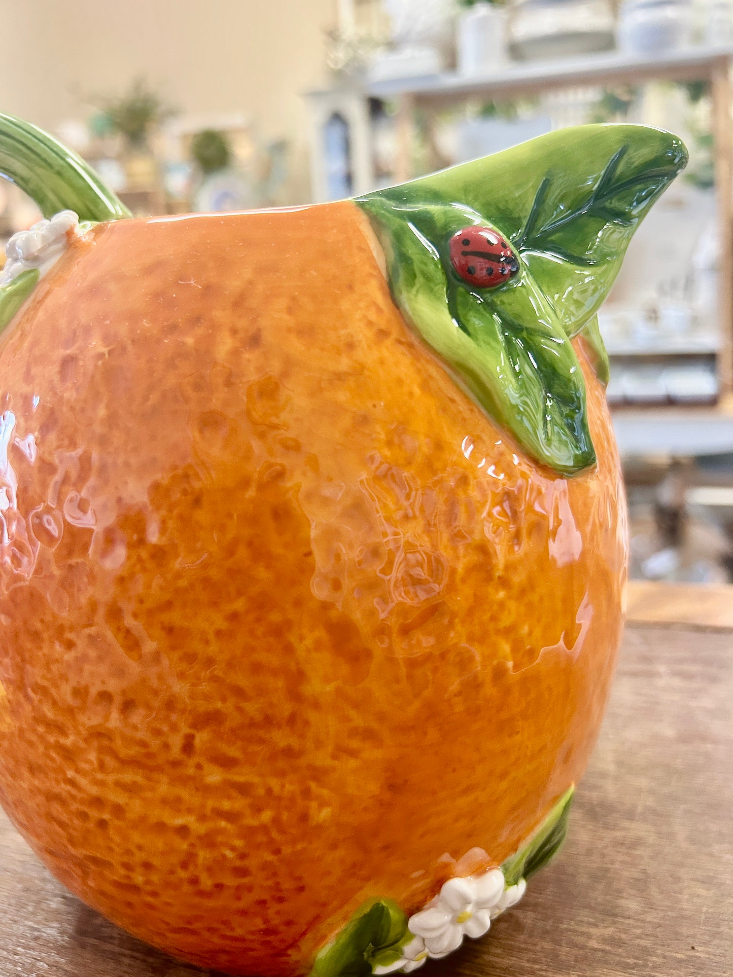 Martha Stewart Orange Pitcher, 8 1/2"