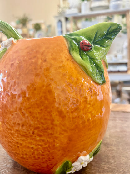 Martha Stewart Orange Pitcher, 8 1/2"