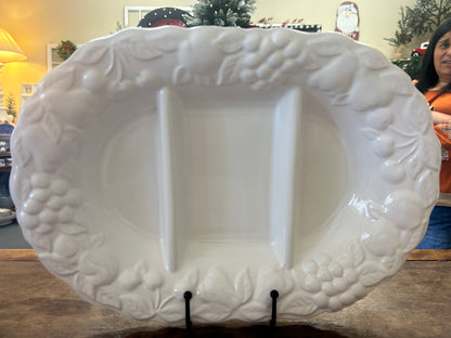 Ceramica White 3 Section Portugal, 15"